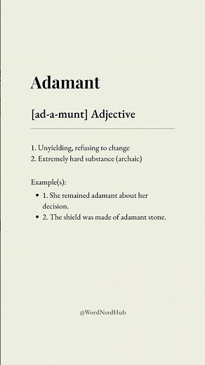 Adamant Meaning • Daily English Word