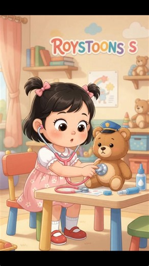 🧸🩺 Little Girl Plays Doctor with Teddy! 😂👧 | Funny Doctor Adventure | #kids