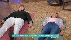 88K views · 173 reactions | We step into the ancient world of sound therapy as Gladiators' Hunter gives us a gong bath! Would you give this unique experience a try? 論 #ThisMorning | This Morning | Facebook