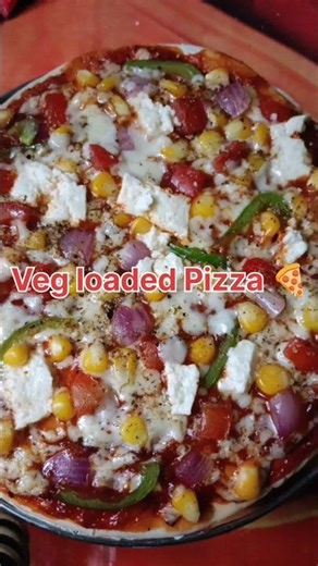 Veg loaded Pizza dominos#Cheesy Veg Loaded Pizza🍕#Pizza recipe at home#food#spicy#homemade #ytshorts