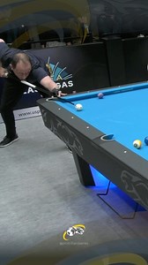 Don’t blink, you might miss it. Nice cueball control by @shanevanboening | Predator Pro Billiard Series