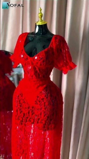 Elegant Red Lace Dress | Modern Stylish Fashion Statement ❤️✨