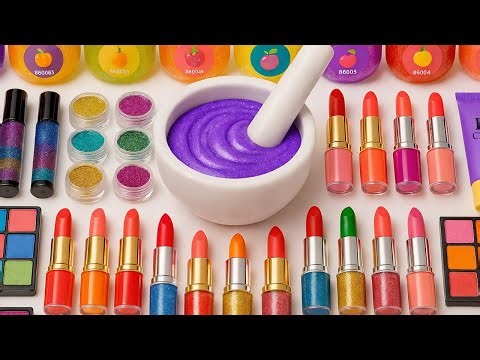 Satisfying Slime ASMR Video | DIY How To Make Super Glossy Slime Mixing Makeup Glitters Eyeshadow
