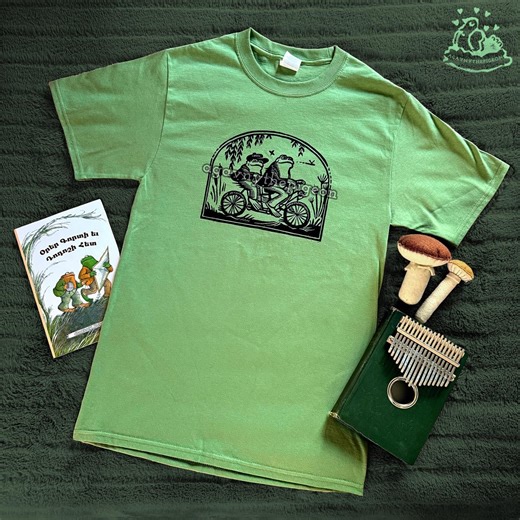Frog and Toad Screenprinted Green T-shirt