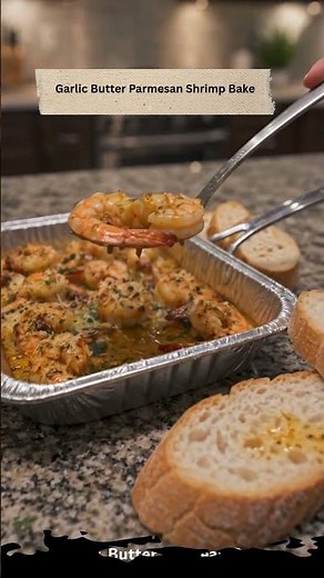 Garlic Butter Parmesan Shrimp Bake