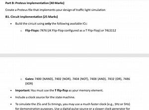 Part B: Proteus Implementation (40 Marks)Create a Proteus fil... | Filo
