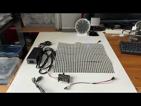 openBox: WS2812 RGB Led Dot Matrix flexible FPCB 8*32 x 4, part 1/2 , Demo Show of Larry.ya
