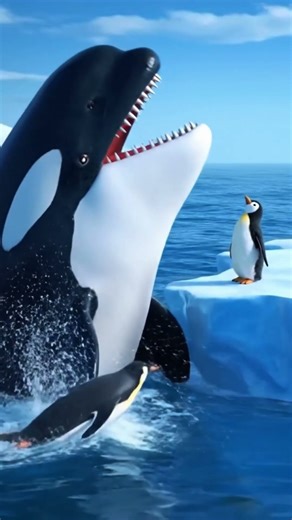 Baby Penguin Almost Gets Eaten by a Killer Whale