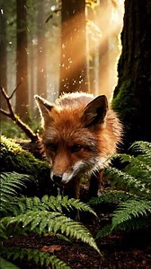 Fox Walking in a Sunlit Forest 🌲 Cinematic 4K Wildlife #relaxing #wildlife #fox