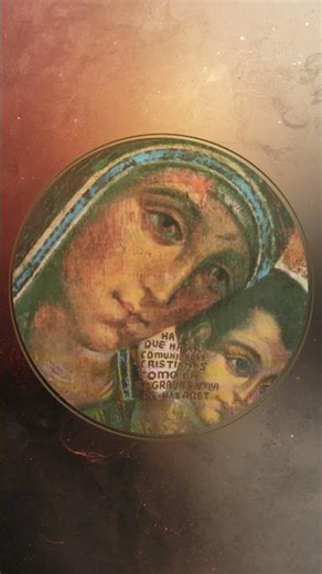 Stampa sacra Vergine col Bambino in cartoncino per la preghiera