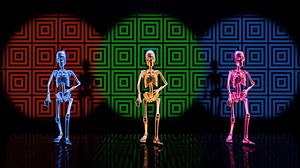 Download Energetic skeleton dance routine for immersive VJ loop experiences for free