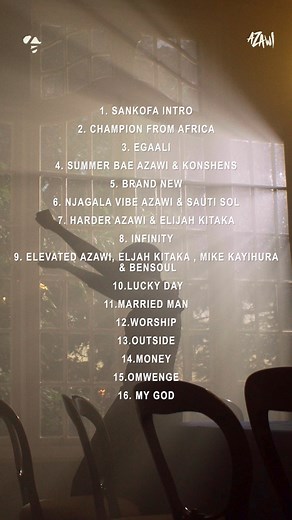 The 16 songs on Azawi‘s album ‘Sankofa’ which drops on Independence Day (9.10.23)Which one has already caught your attention?#SankofaTheAlbum | Mbu