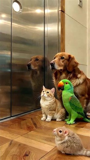 🚪 When the Elevator Has a VIP Pet Squad 🐶🐱🐦🐹