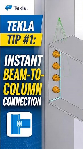 ✨🇿🇦Tekla Tip #1: Beam-to-Column Connection #shorts #tekla #construction