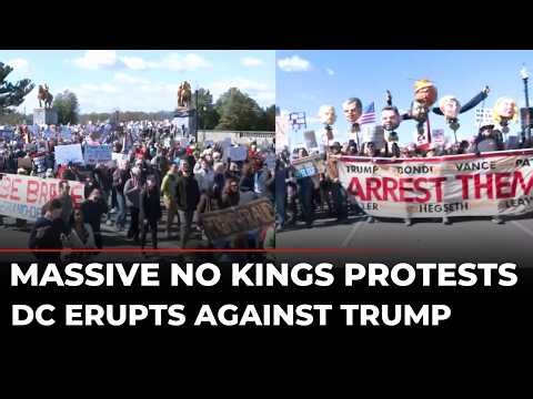 Anti-Trump Protest LIVE DC: HUGE 'No Kings' Protest in Washington Against US President Donald Trump