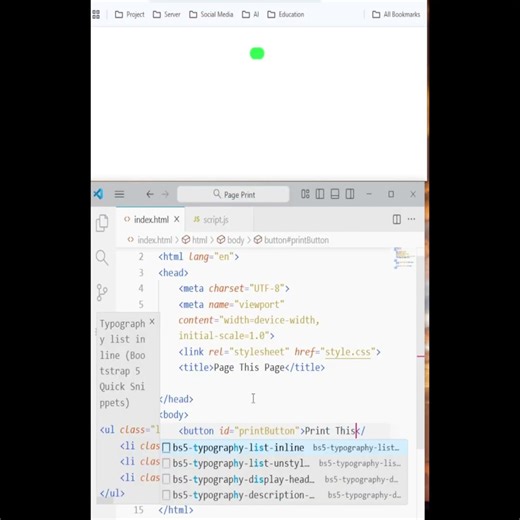 Live Print This Page in Javascript.