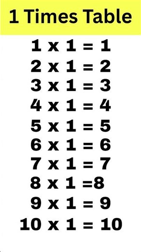 1 times table #shorts #shortsfeed #viralshorts #trending