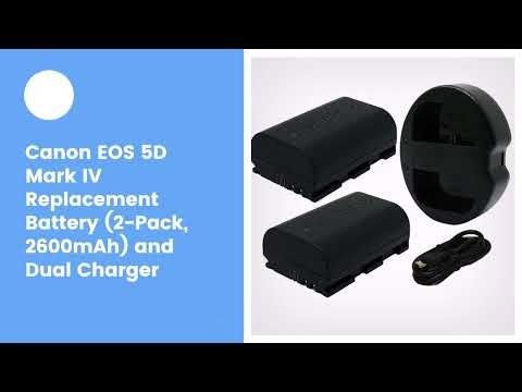 Canon EOS 5D Mark IV Replacement Battery (2-Pack, 2600mAh) and Dual Charger