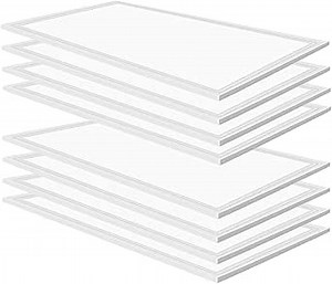 2x4 LED Flat Panel Troffer Light,8Pack,5000K Daylight White,7800LM,0-10V Dimmable,Recessed Edge-Lit Drop Ceiling Light,ETL Certificated 110-277V AC