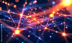 Abstract Network Connection: Luminous Nodes and Intertwined Pathways Stock Video