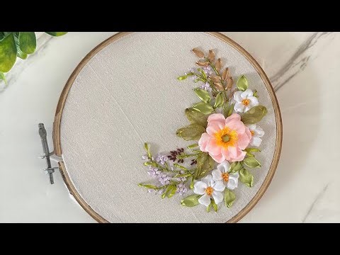 Ribbon Embroidery Design - Simple but Pretty