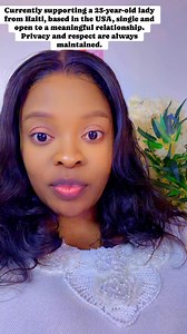 Currently supporting a 23-year-old lady from Haiti, based in the USA, single and open to a meaningful relationship. Privacy and respect are always maintained. | Dating With Mimi