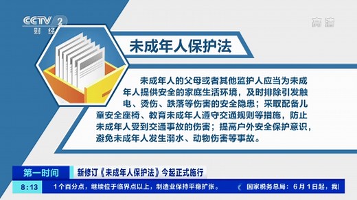 [第一时间]新修订《未成年人保护法》今起正式施行 加强家庭保护 明确国家监护制度
