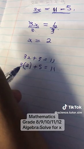 Mastering Algebra: Solve for x - A Guide for Grades 8 to 12
