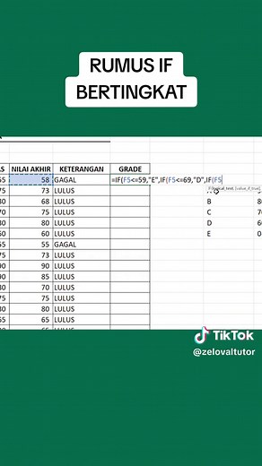 Rumus IF Bertingkat dalam Tutorial Excel