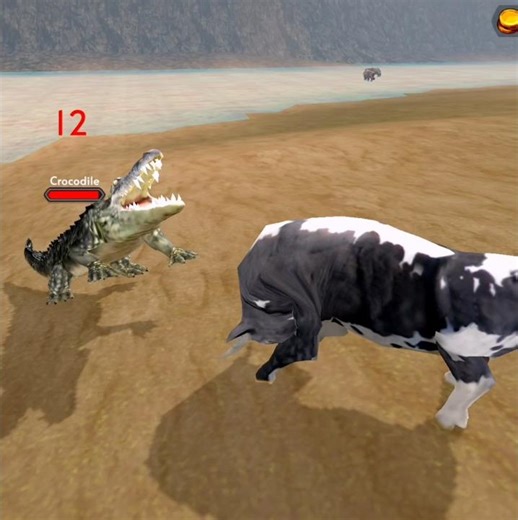 Wild Bull 🐂 V's Angry Crocodile 🐊 The Cow Animal Simulator