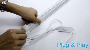 CNSUNWAY LED Shop Lights 2FT, 20W 5000K Daylight White Under Cabinet Lighting, V-Shaped Linkable T8 Tube Light Fixtures, Shop Light for Workbench, Kitchen, Workshop, ETL Listed(6 Pack)