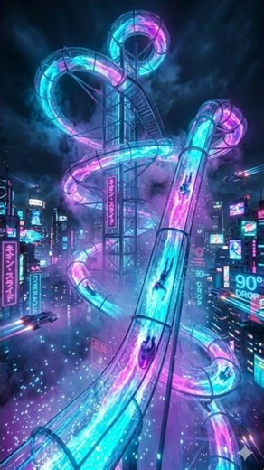 I almost flew off this neon slide… 💀 #viral #shorts #neon