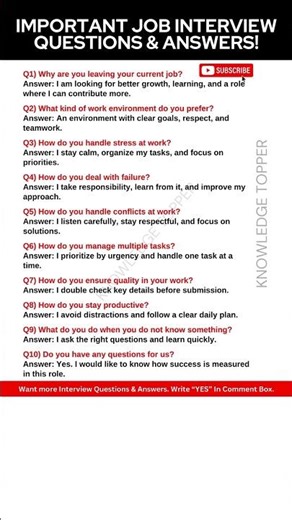 10 Important Practice Interview Questions and Answers