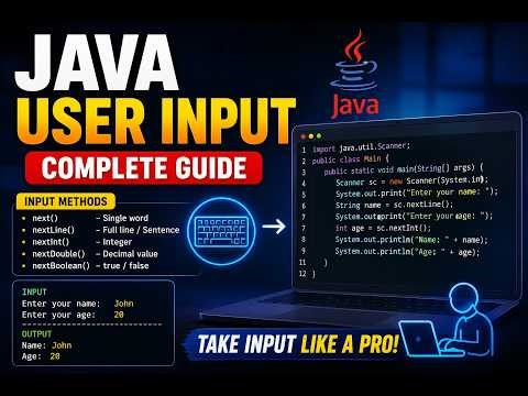 Java User Input Complete Guide 🔥 | Scanner Class Explained