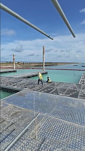 Aluminum floating dock pontoon installation #floating #factory