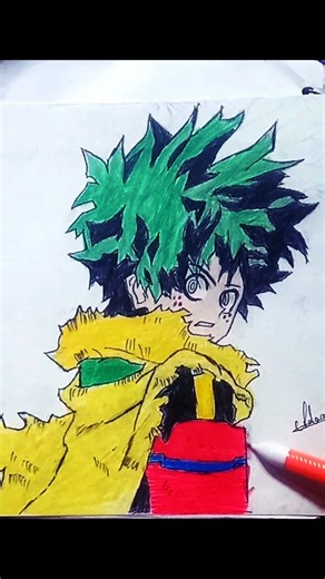 deku drawing ft tiki tiki.ll #anime #drawingandassemblingdemonslayer #anime #artandcraft #quickdrawi