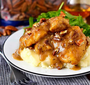 Maple Bourbon Pecan Chicken - Iowa Girl Eats