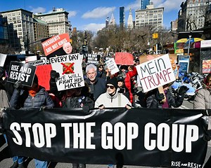 Thousands Protest Trump, Musk in NYC March