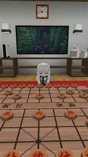 Playing Xiangqi with AK12 [ Minecraft Yes Steve Model ( YSM ) x Touhou Little Maid Shorts ]