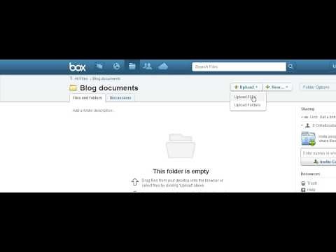 Box.com How to create a folder, upload a file and share