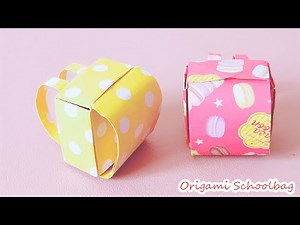 How to make a Paper School Bag // Backpack Origami // Easy Origami Paper School Bag