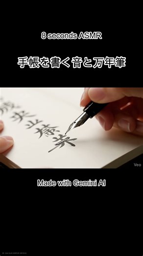 【8秒ASMR】真っさらな手帳に書き込む音。万年筆の心地よい摩擦 / Writing with Fountain Pen 🖋️📖 #shorts #asmr