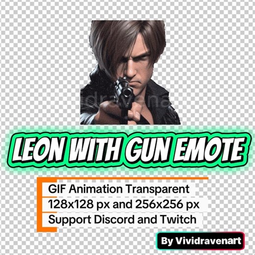 Leon With Gun Gif Emote - Etsy