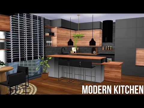 MODERN OMBRE KITCHEN | CC + Links | The Sims 4 Speed Build