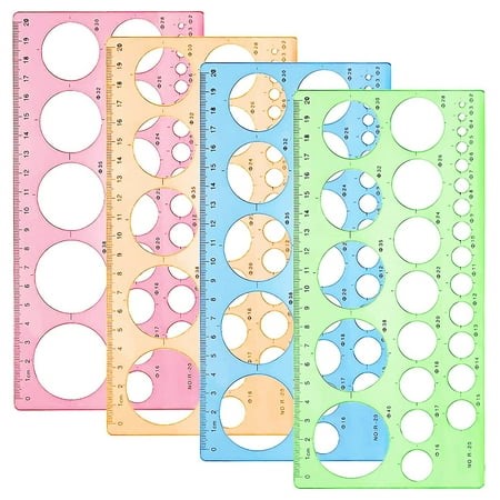 4 Pcs Circle Stencil Circle Stencil 4 Colors Plastic Template Drawing Stencil Drawing Tool For Drawing Measure Design (pink Blue Green Orange) - Walmart.ca