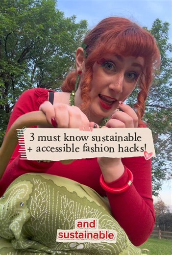 Don’t fall for the 50 new micro trends coming out each week telling you that you need a completely new wardrobe. It’s ok to get new things, but new things can be someone’s old things or something in your own closet that you look at with a new light! 🌹 You don’t need chat gbt to tell you how to refresh your wardrobe either. You can embrace your style sustainably! Do you do any of these things already? Follow along for more fun from a disabled fairy embracing radical expression acceptance 🌈 Wear