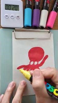 [ASMR] Drawing Octopus in 1 min | Posca Sounds