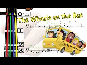The Wheels on the Bus | Violin Tutorial | Children Song | 小提琴入門班 | 車輪轉呀轉 | 兒歌 [Level 1]