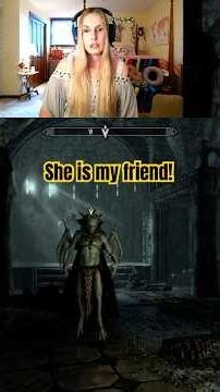 #Skyrimgameplay - Snow Elf plays- She’s my friend!! #gamingchannel #gamingcosplay