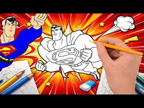 🚀 Dibuja a Superman Volando | Draw Flying Superman | 超人飞行绘画 | スーパーマン飛行 | Супермен полёт